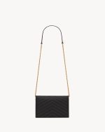 YSL CASSANDRE ENVELOPE CHAIN WALLET IN GRAIN DE POUDRE LEATHER - Image 2